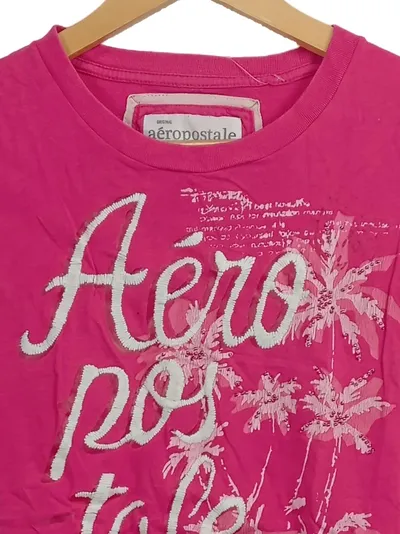 Aéropostale Damen T-Shirt Pink Gr. 38/M Baumwolle Casual