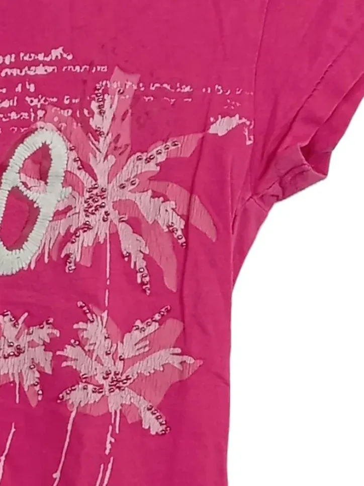 Aéropostale Damen T-Shirt Pink Gr. 38/M Baumwolle Casual 4