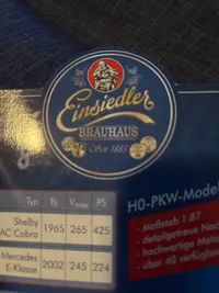 Einsiedler Brauhaus Shelby Cobra Mercedes HO Modellfahrzeug 1:87 Mehrfarbig 4