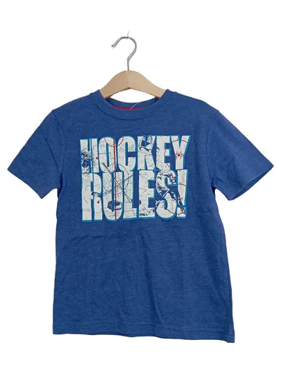 Athletic Works Kinder T-Shirt Hockey Gr. 110 Blau Sportlich Kurzarm