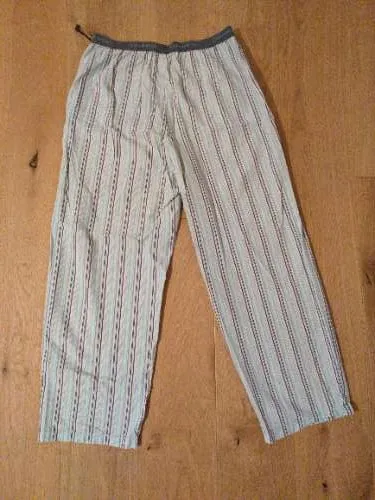 Calvin Klein Herren Schlafhose Pyjamahose gestreift Gr. M Baumwolle Grün