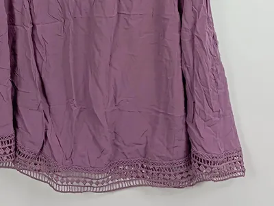 BLOOMCHIC Damen Bluse Tunika Gr. 42 Lila Bohemian Häkelei