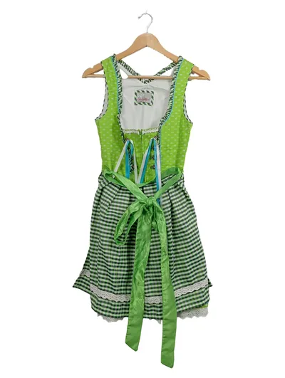 Stockerpoint Dirndl Trachtenkleid Damen Gr. 34 Grün Kariert Schürze