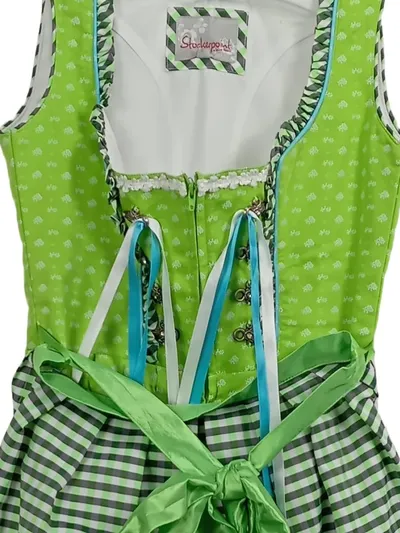 Stockerpoint Dirndl Trachtenkleid Damen Gr. 34 Grün Kariert Schürze