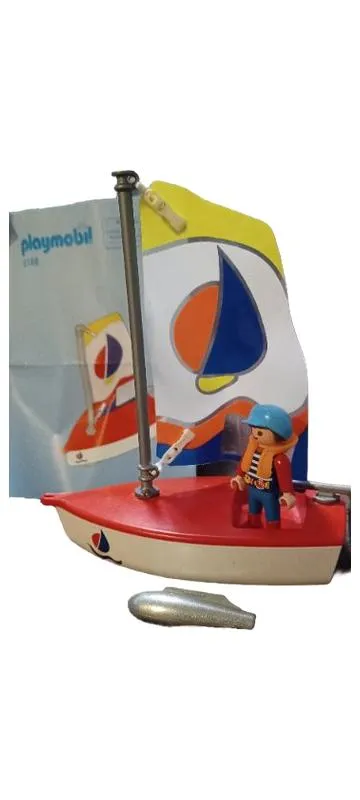 PLAYMOBIL 3188 Segelboot mit Figur Schwimmfähig Kinderspielzeug