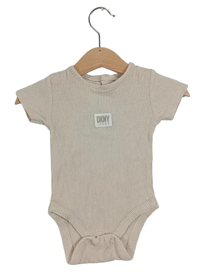 DKNY Baby Body Kurzarm Waffelstrick Gr. 56 Beige