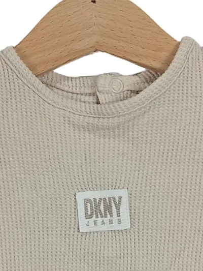 DKNY Baby Body Kurzarm Waffelstrick Gr. 56 Beige