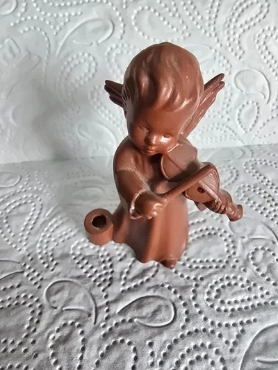 Goebel Engel HY 265 B Dekofigur Porzellan Nostalgisch Braun Weihnachten
