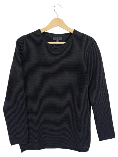 SMOG Damen Pullover Gr. 34/XS Schwarz Rippstrick Casual