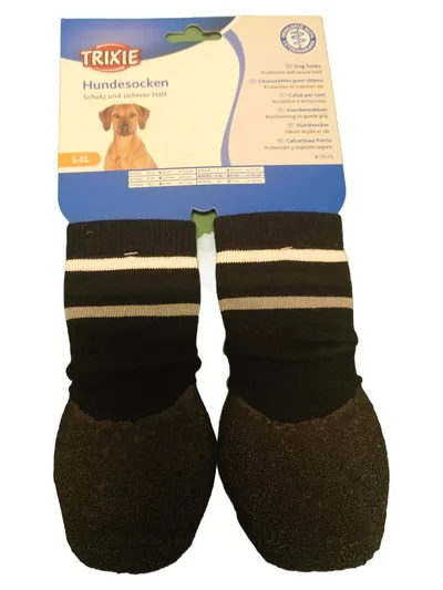 Trixie Hundesocken Baumwolle Gummi Schwarz Gestreift Größe 38