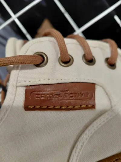 Camel Active Herren Sneaker Schnürschuhe Beige Canvas Gr. 44,5