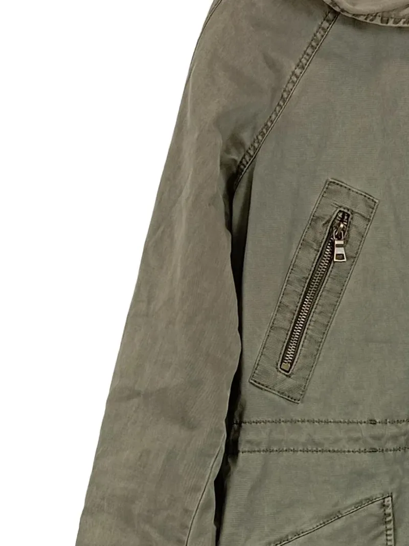 BLONDE No.8 Damen Parka Gr. 40 Oliv Stickerei Vogel Baumwolle Kapuze Jacke 4