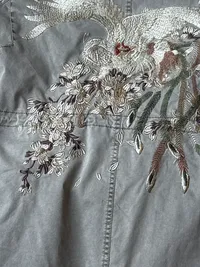 BLONDE No.8 Damen Parka Gr. 40 Oliv Stickerei Vogel Baumwolle Kapuze Jacke 6