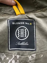 BLONDE No.8 Damen Parka Gr. 40 Oliv Stickerei Vogel Baumwolle Kapuze Jacke 7