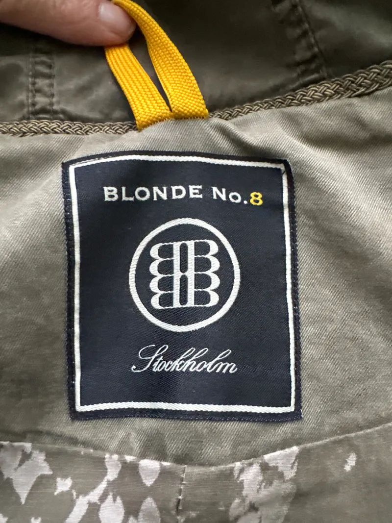 BLONDE No.8 Damen Parka Gr. 40 Oliv Stickerei Vogel Baumwolle Kapuze Jacke 7