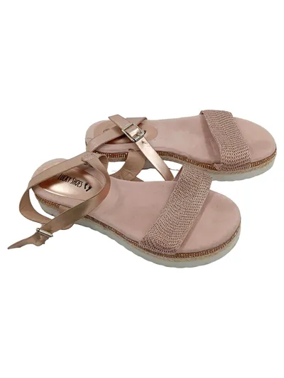 Lucky Shoes Damen Sandalen Gr. 39 Rosa Glitzer Riemchen Espadrilles