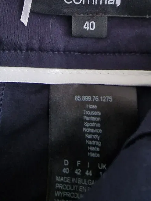 comma Damen Stoffhose Chino Hose Gr. 40 Navy Blau Business Elegant 4