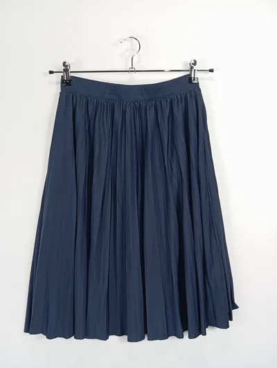 About You Damen Faltenrock Gr. 38 Blau Casual Midirock Polyester