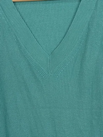 VERO MODA Damen Strickweste Kurzarm Uni Rippstrick Türkis Gr. 36/S