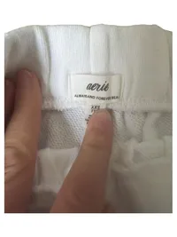 AERIE Damen Shorts Weiß High Waist Sweat Shorts XXS Baumwolle Casual 2