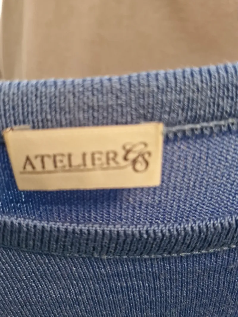Atelier Goldner Schnitt Damen Strickjacke Blau Gr. 48/4XL Casual 6