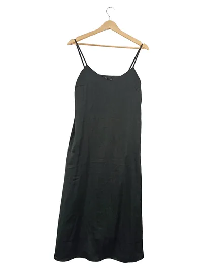 Uniqlo Damen Unterkleid Slip Dress Gr. 36/S Schwarz Basic Midi