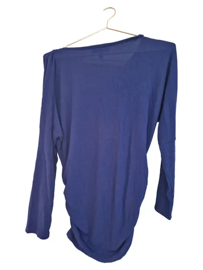 Envie de Fraise Damen Umstandsshirt Gr. 38-40 Blau Langarm V-Ausschnitt Casual