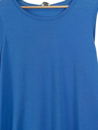 Atelier GS Damen Top Gr. 48 Blau Casual Rippstrick Ärmellos