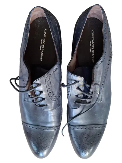 Konstantin Starke Herren Schnürschuhe Gr. 42 Blau Klassisch Business Leder