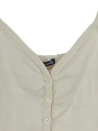 Brandy Melville Damen Top Tanktop Rippstrick Knopfleiste Beige Gr. M 2