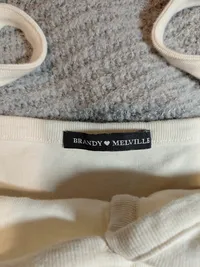 Brandy Melville Damen Top Tanktop Rippstrick Knopfleiste Beige Gr. M 6