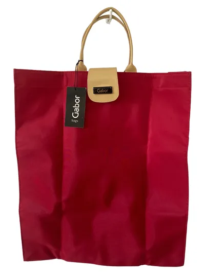 Gabor Damen Shopper Handtasche Rot Stoff Casual Groß
