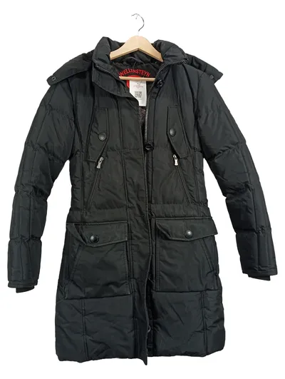 Wellensteyn Damen Steppjacke Wintermantel Gr. 34/XS Schwarz Kapuze