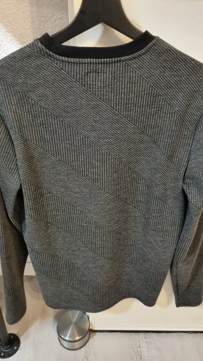 GUESS Herren Pullover Gestreift Grau Einheitsgröße Casual