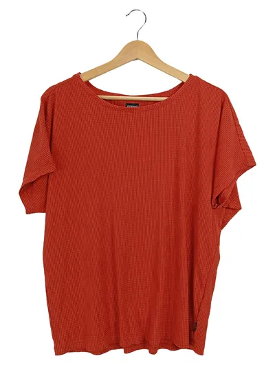 Protest Damen T-Shirt Gr. 34 XS Orange Rippstrick Kurzarm Freizeit