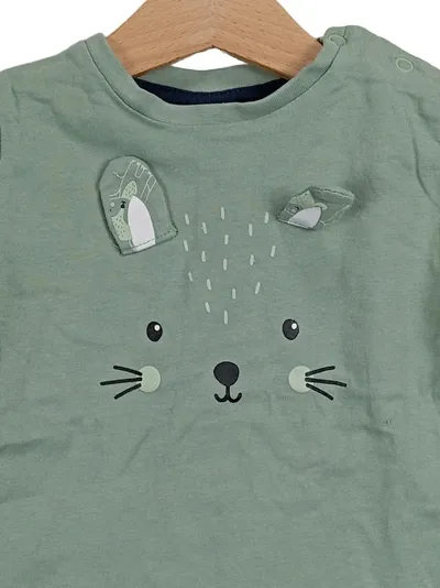 Orsolino Kinder Langarmshirt Gr. 74 Grün Casual mit Hasenmotiv