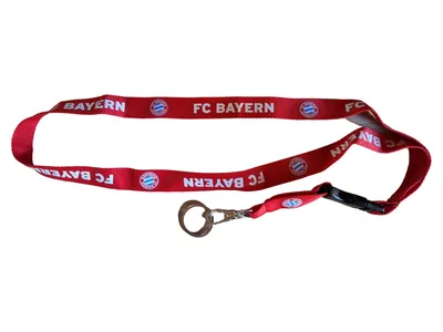 FC Bayern München Lanyard Schlüsselband Rot Logo Fanartikel 60cm
