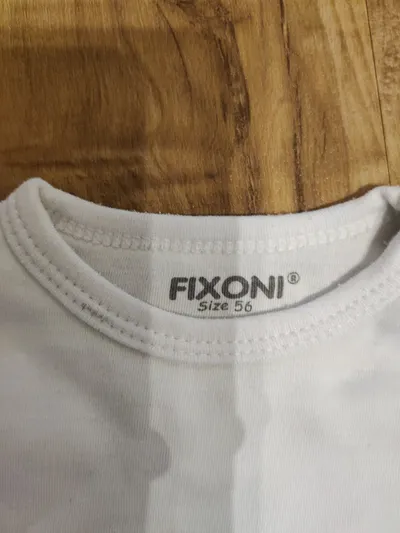 Fixoni Baby Body Langarm Weiß Gr. 56 Baumwolle Kinder