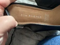 5th Avenue Damen Sandaletten Slingback Peeptoe Schwarz Leder Gr. 37 6