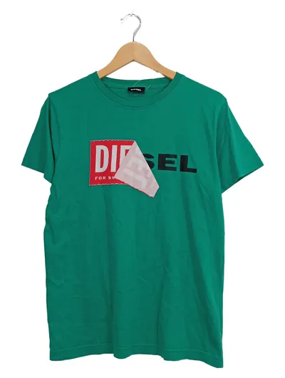 Diesel Herren T-Shirt Casual Grün Gr. 46/S Baumwolle Logo-Print