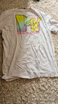 DIVIDED MTV T-Shirt Damen L Rosa Retro Baumwolle Kurzarm Logo 4