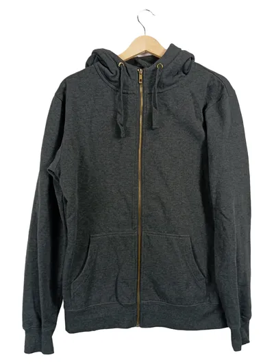 SMOG Herren Kapuzenpullover Grau Gr. 50/L mit Reißverschluss Casual