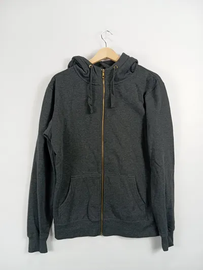 SMOG Herren Kapuzenpullover Grau Gr. 50/L mit Reißverschluss Casual