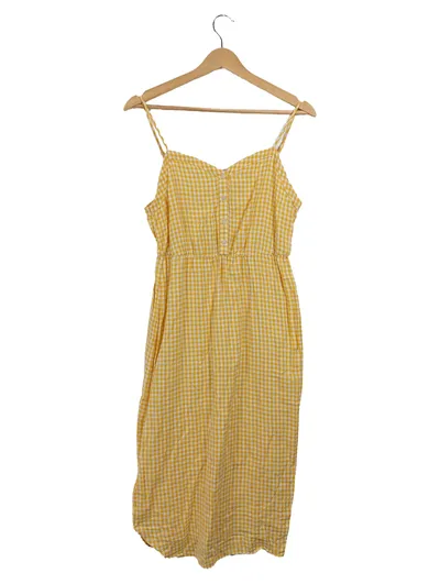 Mavi Sommerkleid Damen Gr. 38/M kariert gelb Casual Midikleid
