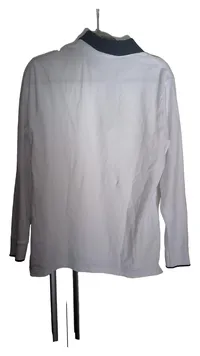 DELMAO Herren Langarm Poloshirt Weiß Gr. L Casual Baumwolle 2