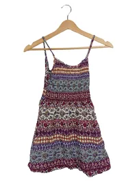 Aéropostale Damen Sommerkleid Gr. 34 XS Mehrfarbig Bohemian Minikleid 1