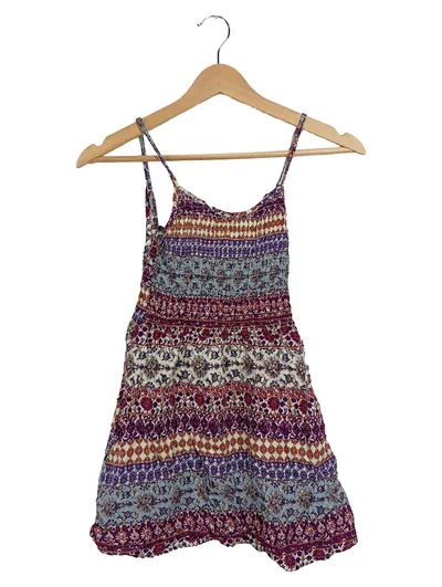 Aéropostale Damen Sommerkleid Gr. 34 XS Mehrfarbig Bohemian Minikleid