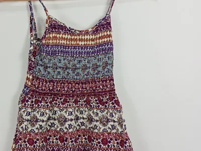 Aéropostale Damen Sommerkleid Gr. 34 XS Mehrfarbig Bohemian Minikleid