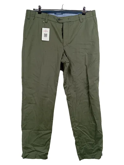 Walbusch Herren Stoffhose Chino Oliv Baumwolle Gr. 26/52 Regular