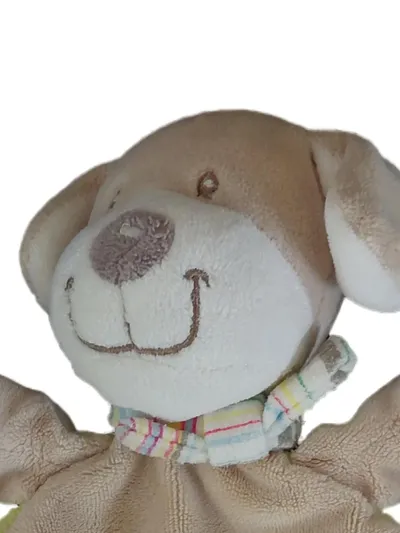 Nicotoy Schmusetuch Baby Hund Schaf Vogel Kuscheltuch Polyester Beige